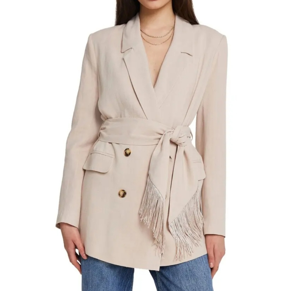 NWOT River Island Fringe Belted Blazer